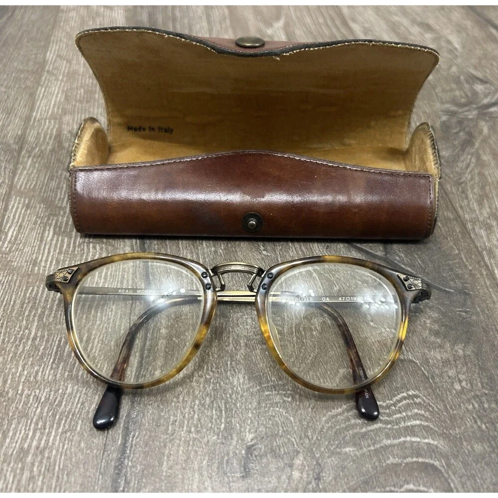 Vintage Beau Monde Carlisle Eyeglasses 47-19-145 Round FRAME ONLY